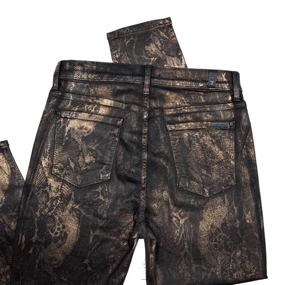 🚫SOLD! •NWOT |•7 FOR ALL MANKIND•| High-Waisted Ankle Snakeskin-Print Skinny - Picture 8 of 11